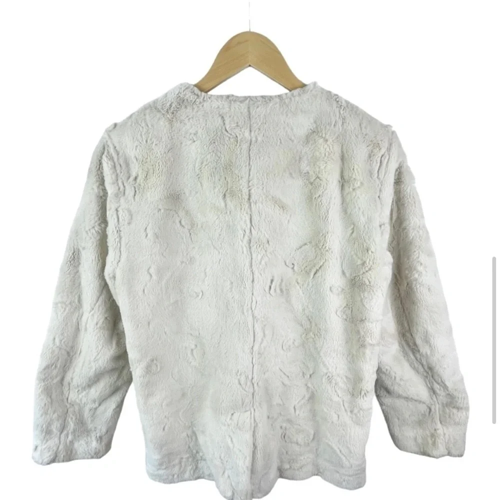J. Crew Faux Fur Teddy Bear Coat White Size Medium - Picture 8 of 11